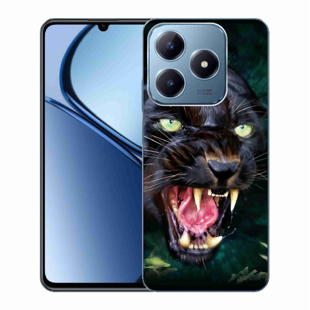 Gél borítás mmCase a Realme C63 készülékhez - dühös fekete párduc