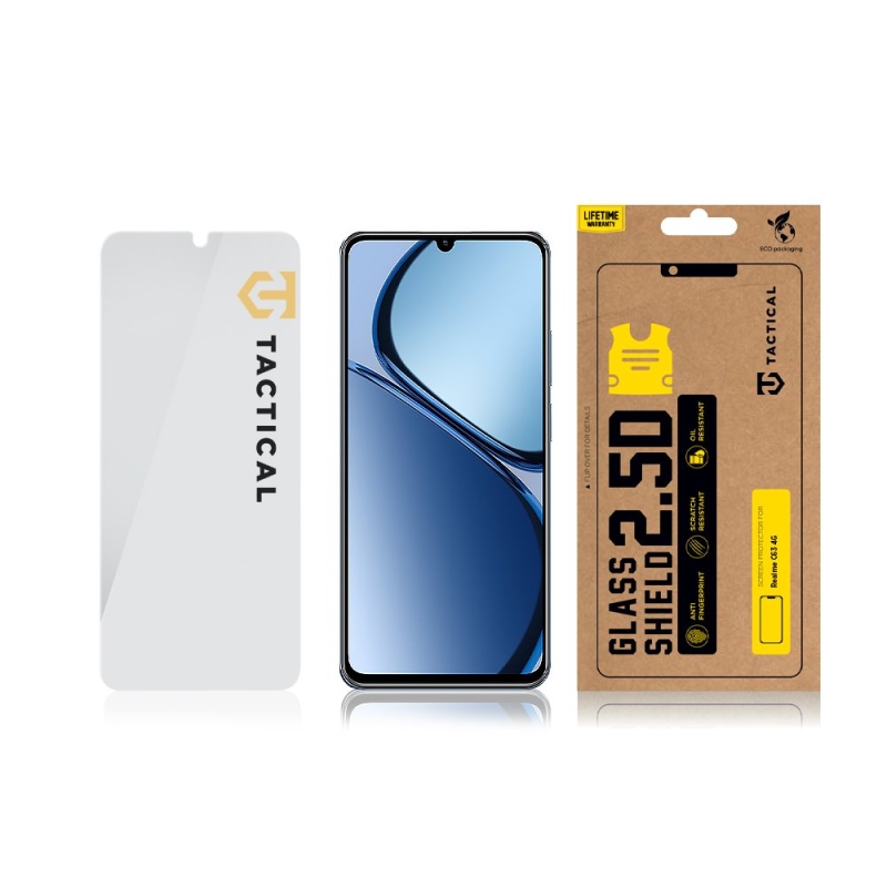 Taktikai üvegpajzs 2.5D üveg a Realme C63 4G számára Tiszta