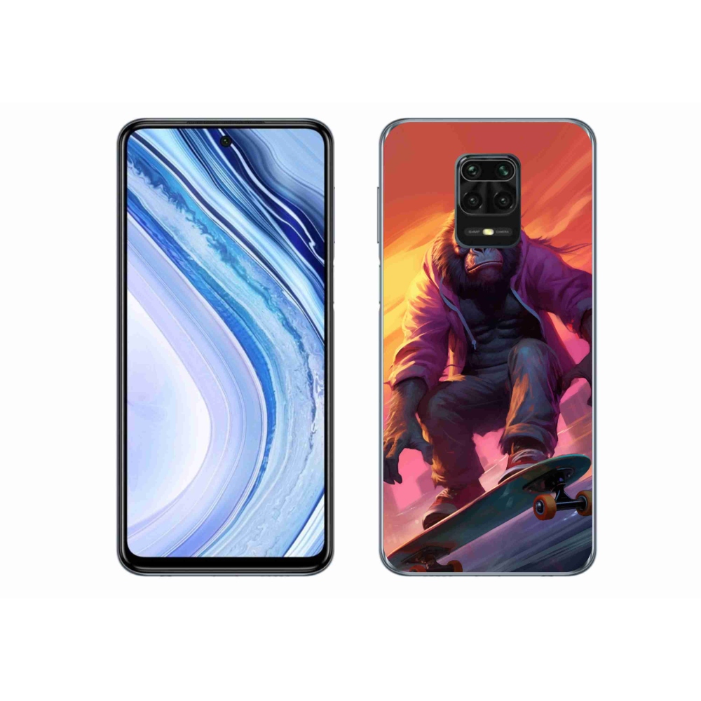 Gél borítás mmCase a Xiaomi Redmi Note 9 Pro számára - gorilla a gördeszkán